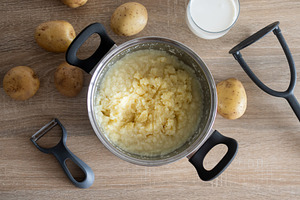 Preparing homemade mashed potatoes, a Food & Drink Photo by etorres69