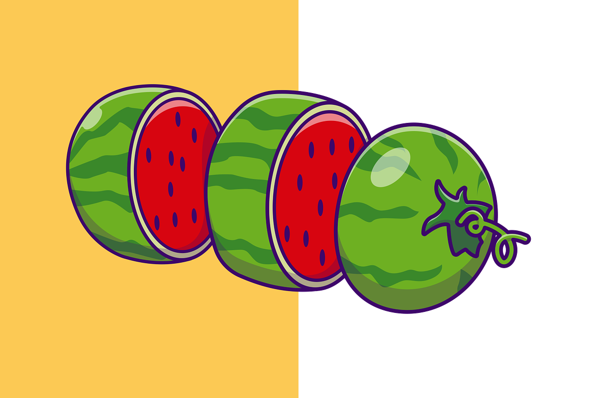Watermelon Fruit Slices Cartoon, a Food Illustration by Artstorystudio (Photo 2 of 3)
