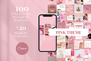 120 Pink Instagram Templates, a Social Media Template by SociallyyCreative (Thumbnail 1 of 8)
