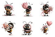 Whimsical Spring Bee Clipart PNG, an Illustration by CreationArt (Thumbnail 4 of 7)