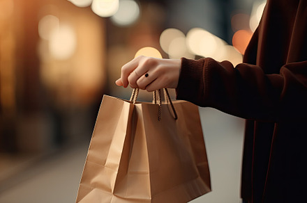 Young woman with shopping bags on ci, a Photo by Iftikhar Alam