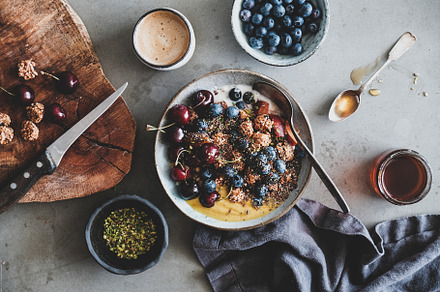 Quinoa oat granola with fruits, a Food & Drink Photo by Foxys