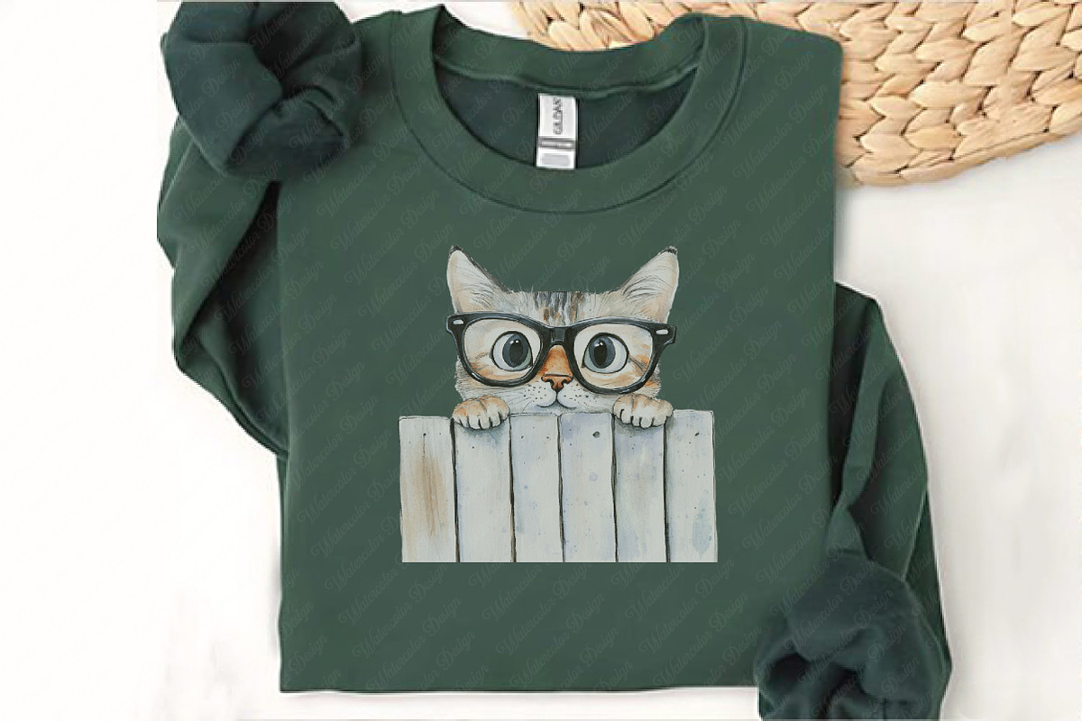 Quirky Cats on a fence clipart, an Illustration by Watercolor design (Photo 10 of 12)