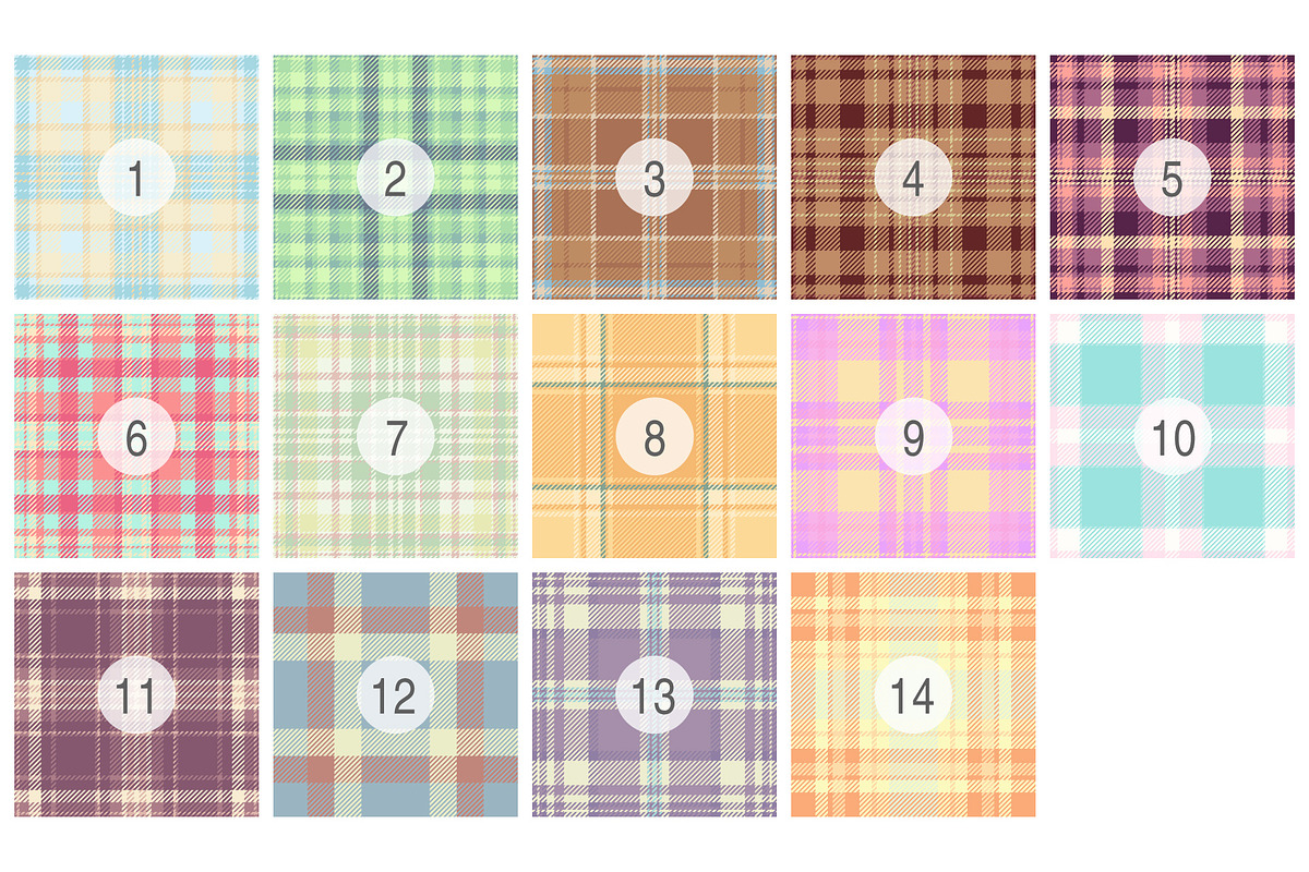 #220 Pastel Plaid Fabric Set, a Pattern Graphic by Plaid4You (Photo 2 of 5)