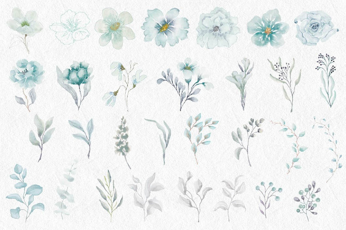 Sea Mist Watercolor Alphabet, an Illustration by fashionaddict (Photo 2 of 9)