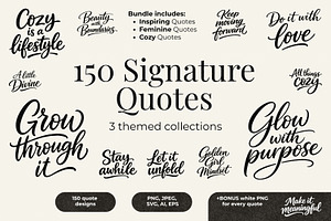 Three in One Quotes Lettering Bundle