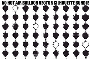 Hot Air Balloon Silhouette Bundle, an Illustration by Designer_Momina