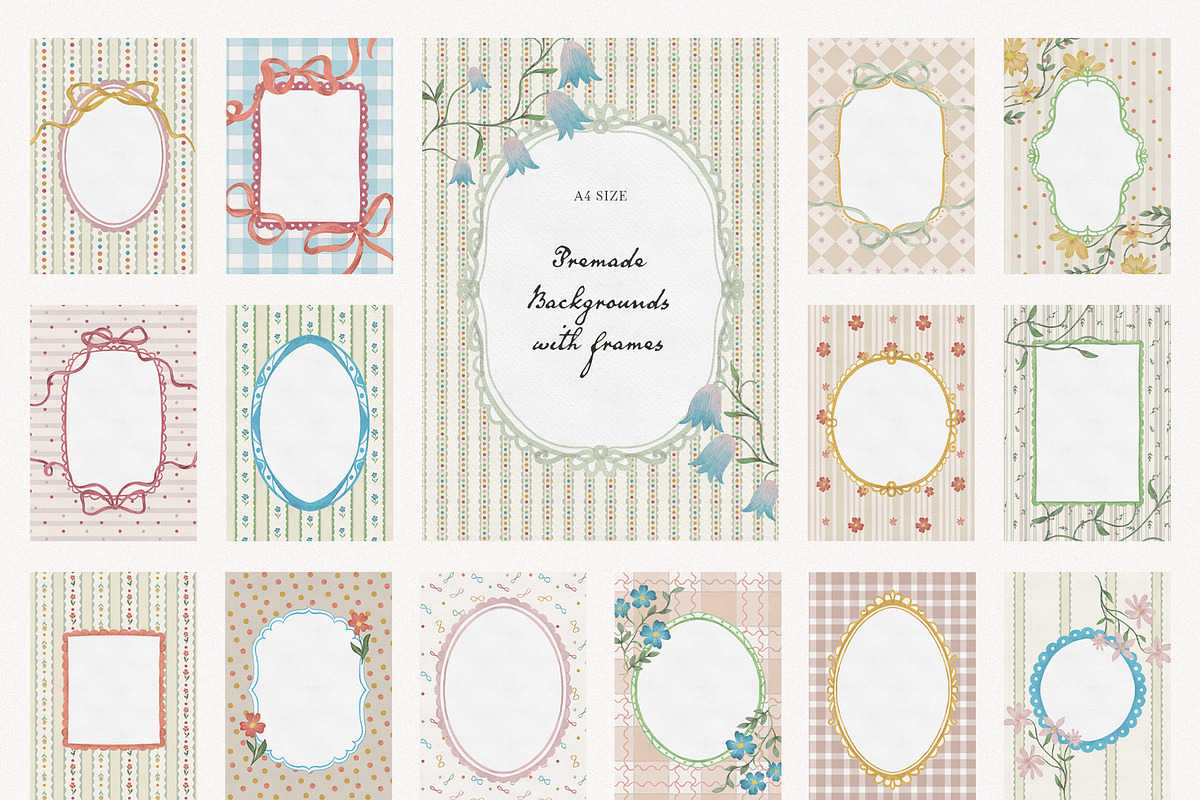 Soft Cottagecore Frames & Patterns, an Object Graphic by SunnyAfternoons (Photo 3 of 18)