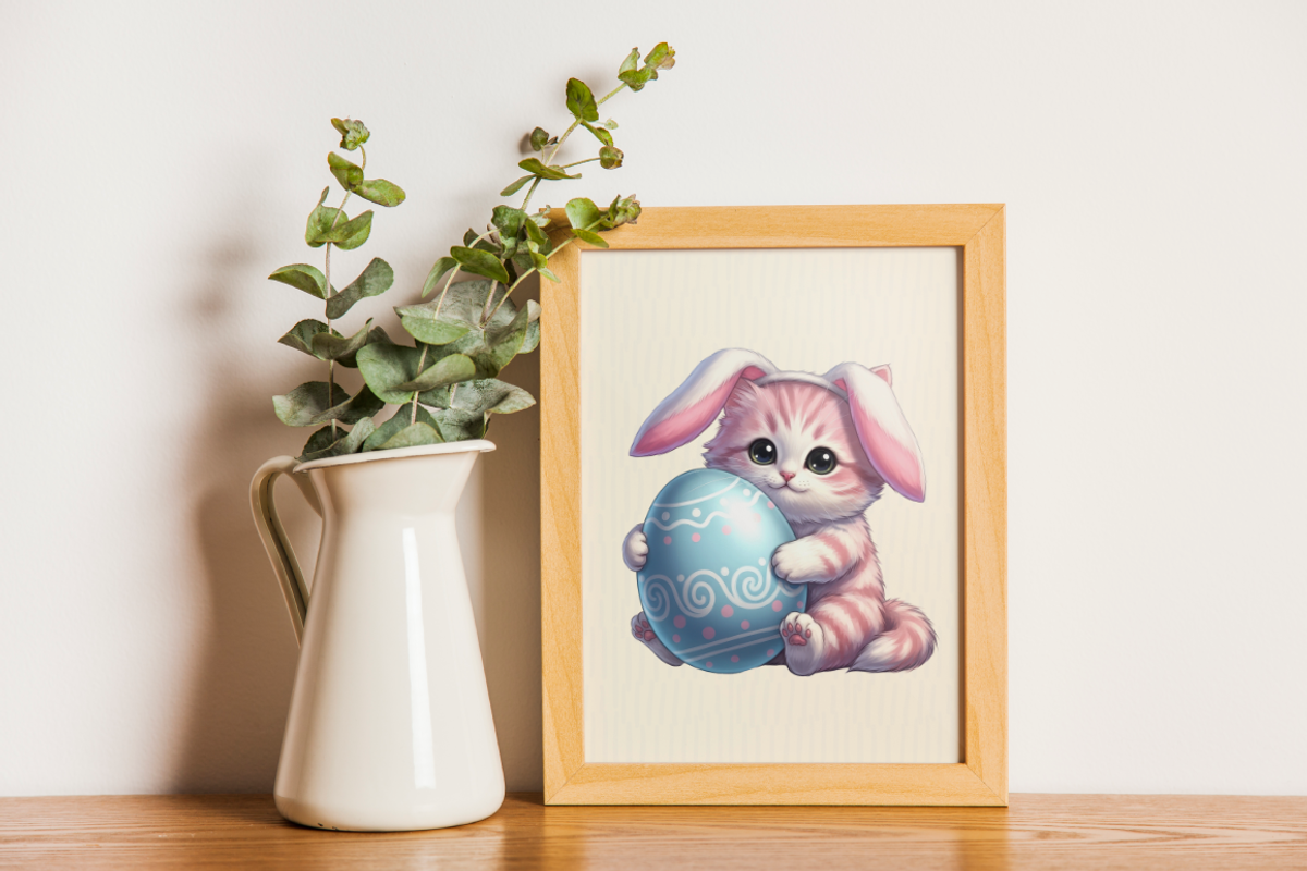 Easter Cats PNG Clipart Bundle Cute., an Animal Illustration by KennedyStudio (Photo 4 of 5)