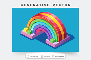 A lively rainbow arch featuring vari, a Graphic by SouravDesign