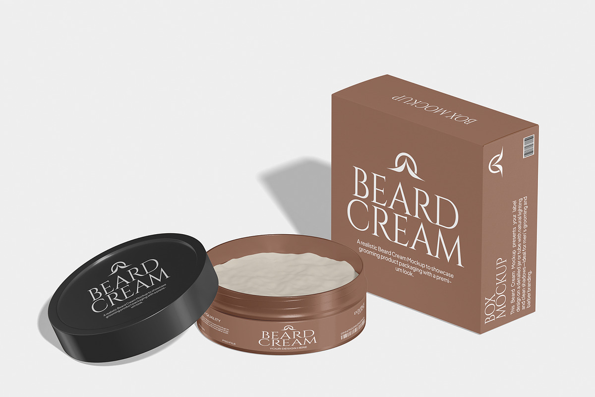 Beard Cream Mockup, a Packaging Mockup by Unerispace (Photo 2 of 5)