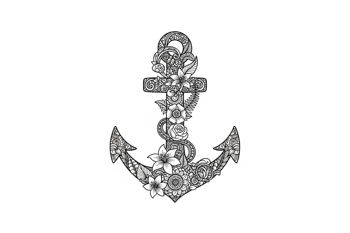 Ornamental Anchor Silhouette SVG, an Illustration by Designs_River (Photo 3 of 31)