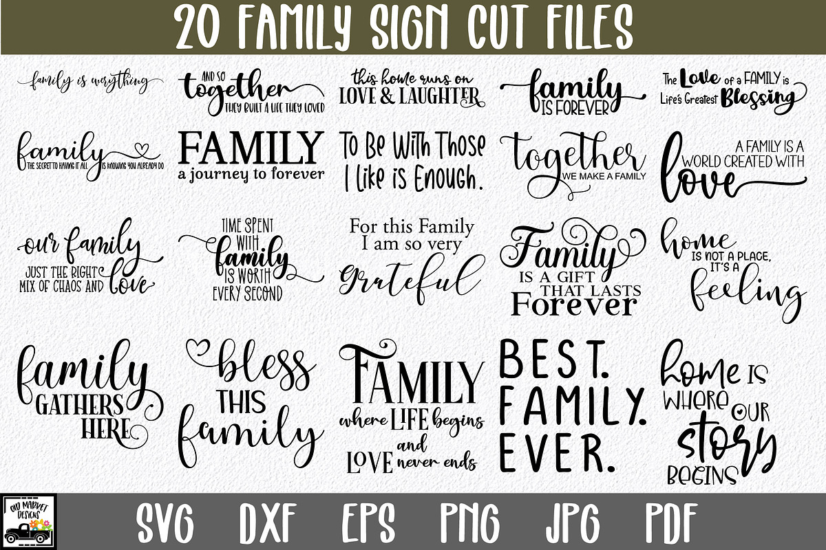 Family Sign Bundle - Farmhouse Signs, a Decorative Illustration by OldMarket Designs (Photo 2 of 11)