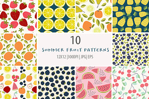 Summer Fruit Patterns And Elements