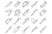 Hand saw and cutting tool icons set, an Object Graphic by pikepicture (Thumbnail 2 of 3)