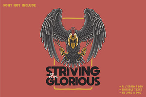 crow warrior holding bows, a Branding & Logo Template by Judsart