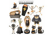 Cute Halloween Family Clipart, an Illustration by CharmClipart (Thumbnail 5 of 8)