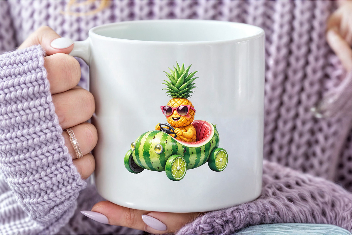 Summer Pineapple Car Clipart, an Illustration by DreamCafeArt (Photo 5 of 7)