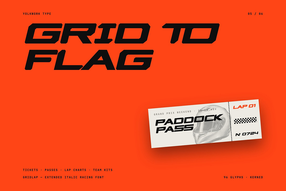 Gridlap – Racing Display Font, a Sans Serif Font by Yolk Vibes (Photo 5 of 6)