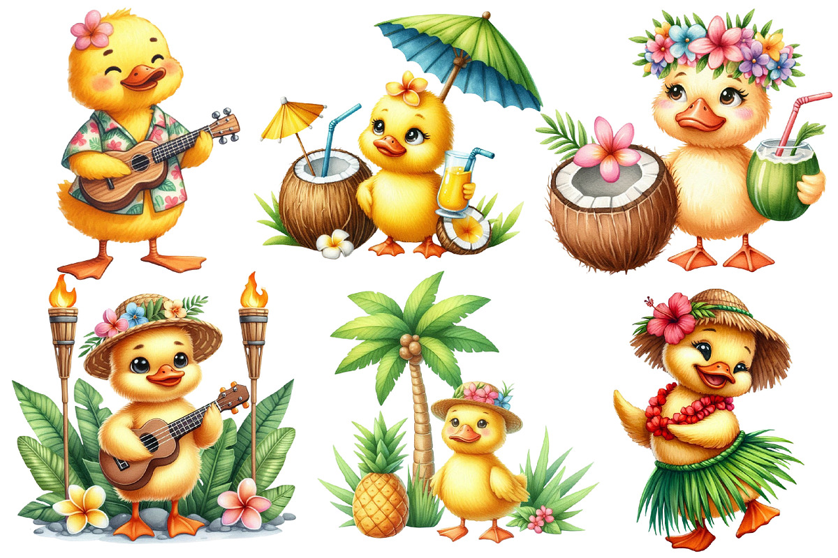 Duck Clipart, Hawaiian Clipart, an Illustration by Designworld (Photo 5 of 6)
