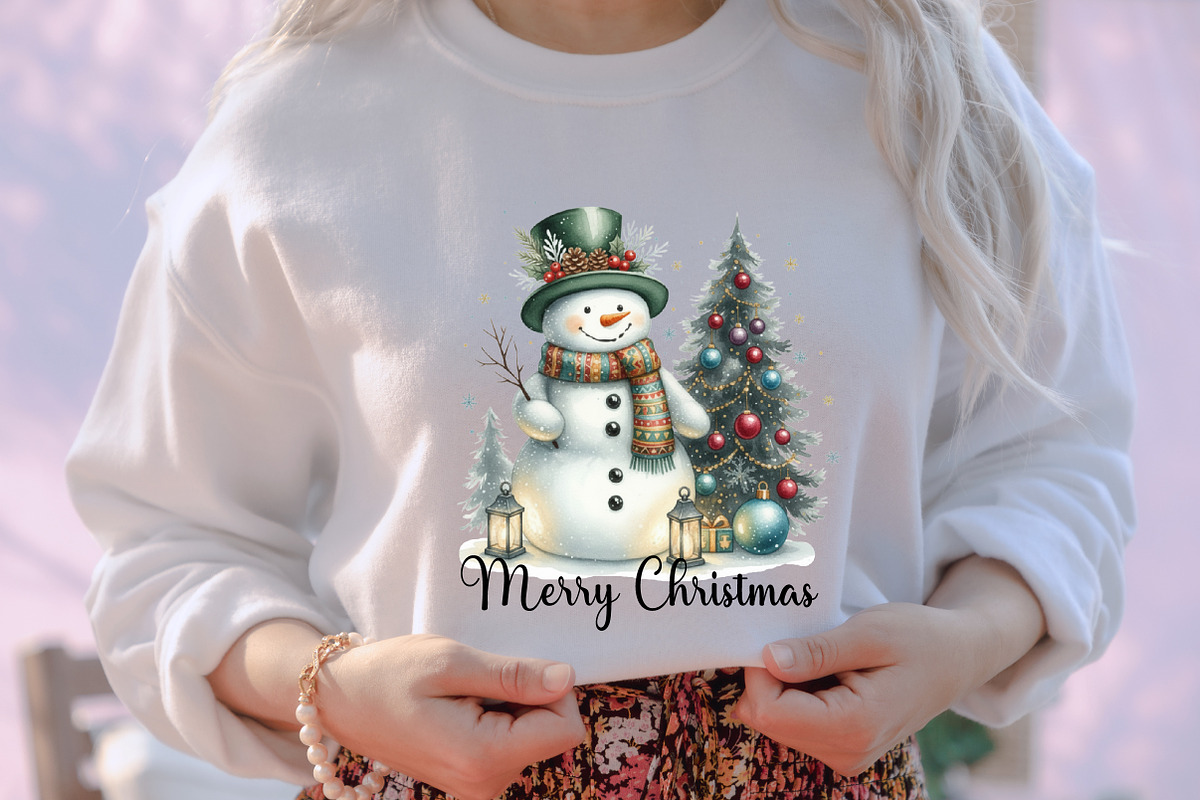 Watercolor Black Gold Christmas Snow, an Illustration by designcity5 (Photo 3 of 4)