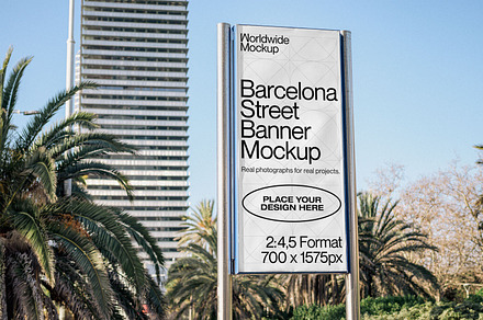 Barcelona Street Banner Mockup