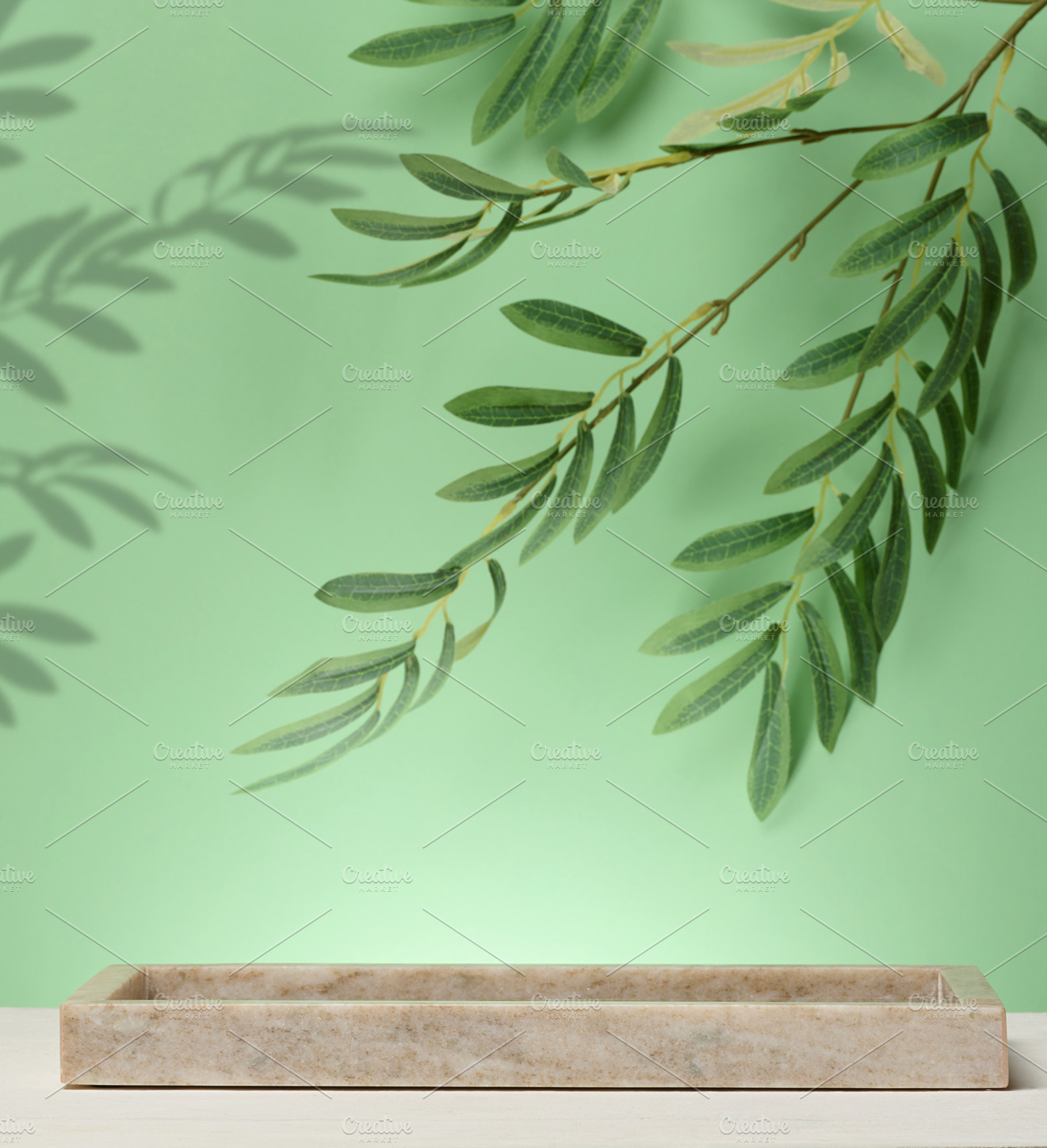 Product display backdrop consisting of a marble pedestal and an, a Background Photo by ndanko