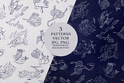 Zodiac Constellations set & Pattern, an Illustration by ZiziMarket (Thumbnail 4 of 4)