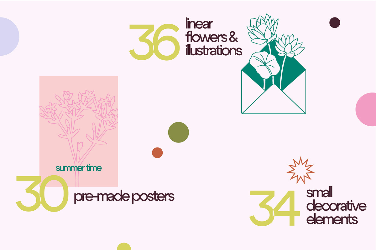 BLOOM floral spring summer bundle, a Seasonal Illustration by Lena Nikolaeva (Photo 2 of 14)