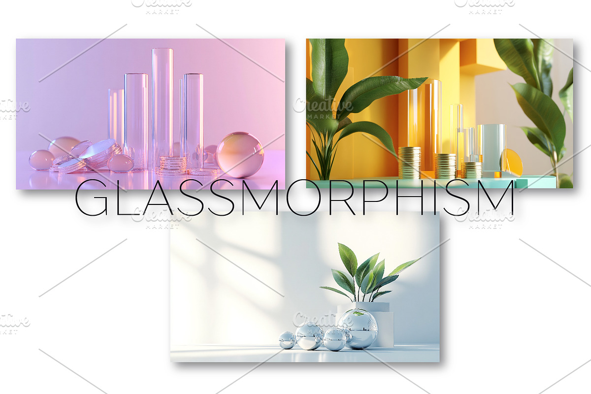 Glassmorphism style. Wall Art., a Background Graphic by KENO Mascots (Photo 5 of 5)