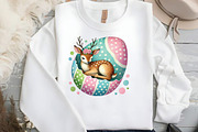 Watercolor Cute Easter Deer Clipart, an Illustration by DreamCafeArt (Thumbnail 4 of 5)