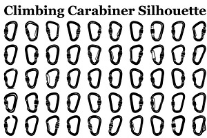 Climbing Carabiner Safety Silhouette, an Illustration by hafijul
