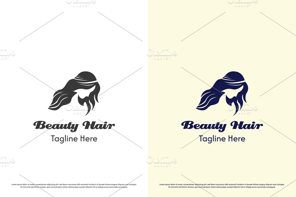 Beauty Hair Model Logo Design Icon, a Branding & Logo Template by Morvana Crew