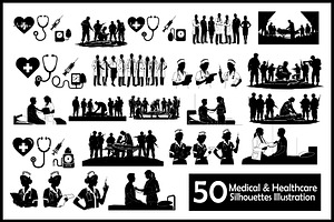 Medical & Healthcare Silhouette Illu, an Object Graphic by hafijul