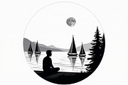 Lake Meditation & Sailing Set, an Illustration by BIPLOB EXPERT (Thumbnail 9 of 9)