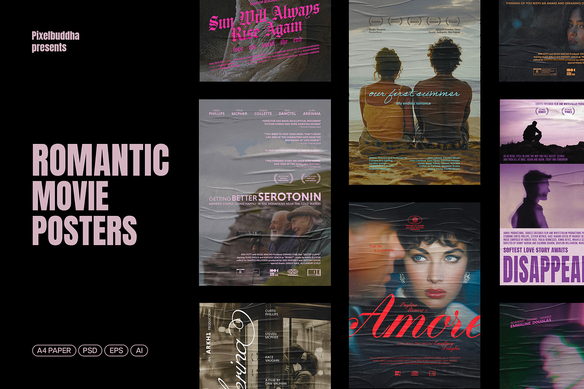 Romantic Movie Posters Collection, a Poster Template by pixelbuddha.net (Photo 1 of 7)