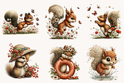 Whimsical Funny Summer Squirrel Clip, an Illustration by Designworld (Thumbnail 4 of 10)