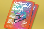 Orange Motocross Racing Flyer Set, a Flyer Template by graphicook (Thumbnail 4 of 6)