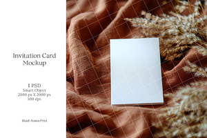 Boho 5x7 Invitation card mockup PSD