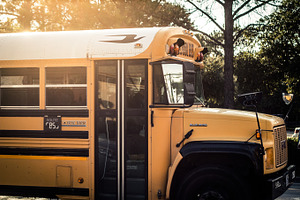 School bus featuring bus, school, and niccer