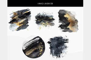 Black And Gold Watercolor Texture