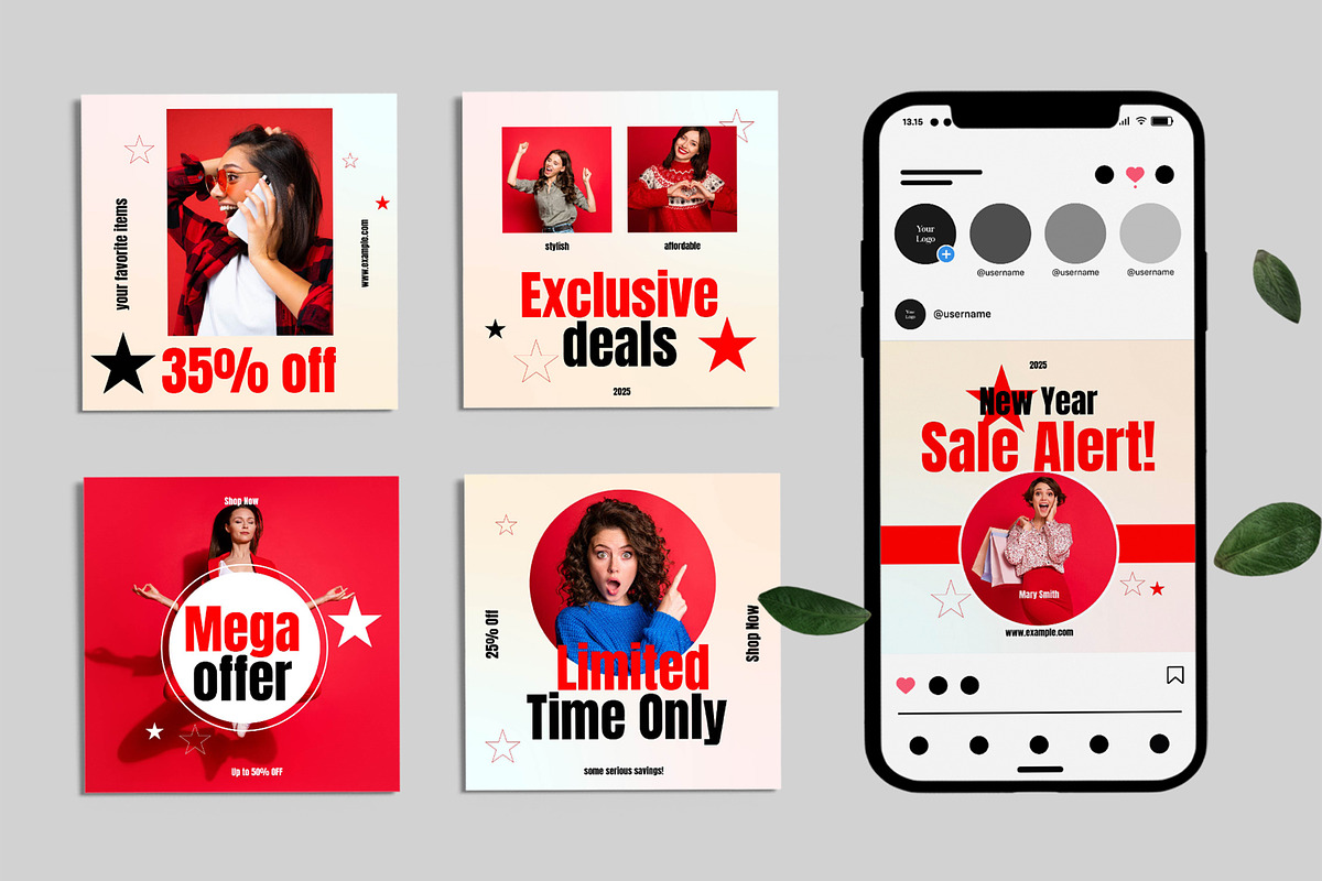 New Year Sale Social Media Post, a Social Media Template by ContestDesign (Photo 1 of 5)