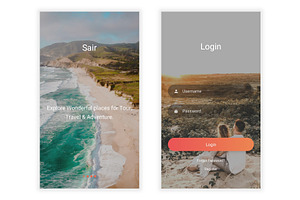 Sair - Tour & Travel UI Kit Sketch