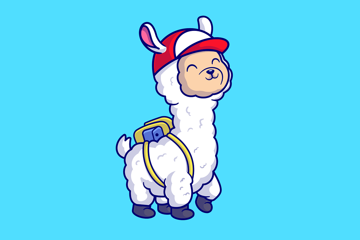 Cute Llama Alpaca Going To School, an Animal Illustration by Catalyst Labs (Photo 3 of 3)