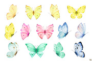 Watercolor Butterflies and Flowers, a Decorative Illustration by Elena Medvedeva (Thumbnail 3 of 12)