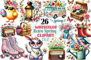 Retro Spring Sublimation Clipart, an Illustration by DreamCafeArt (Thumbnail 1 of 5)