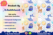 Moonlit Winter Guardians Seamless, a Background Graphic by K.JackArtwork (Thumbnail 3 of 8)