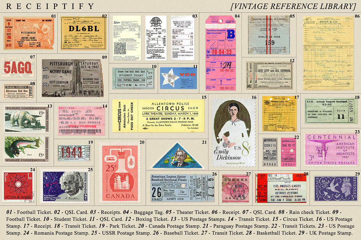 Receiptify - Vintage Ephemera Pack, an Object Graphic by Dina Mae (Photo 3 of 11)