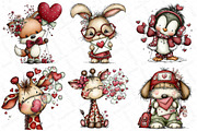 Whimsical Animals Valentine Day Clip, an Illustration by DreamPrint404 (Thumbnail 6 of 7)