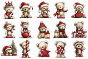 Christmas Teddy Bear Clipart, an Illustration by Libby Wishes (Thumbnail 6 of 7)